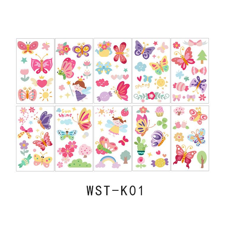 Мультяшный водонепроницаемый детский набор наручных часов INS Tattoo Sticker Little Fresh 10 шт. набор наклеек игрушка милое лицо ручной работы