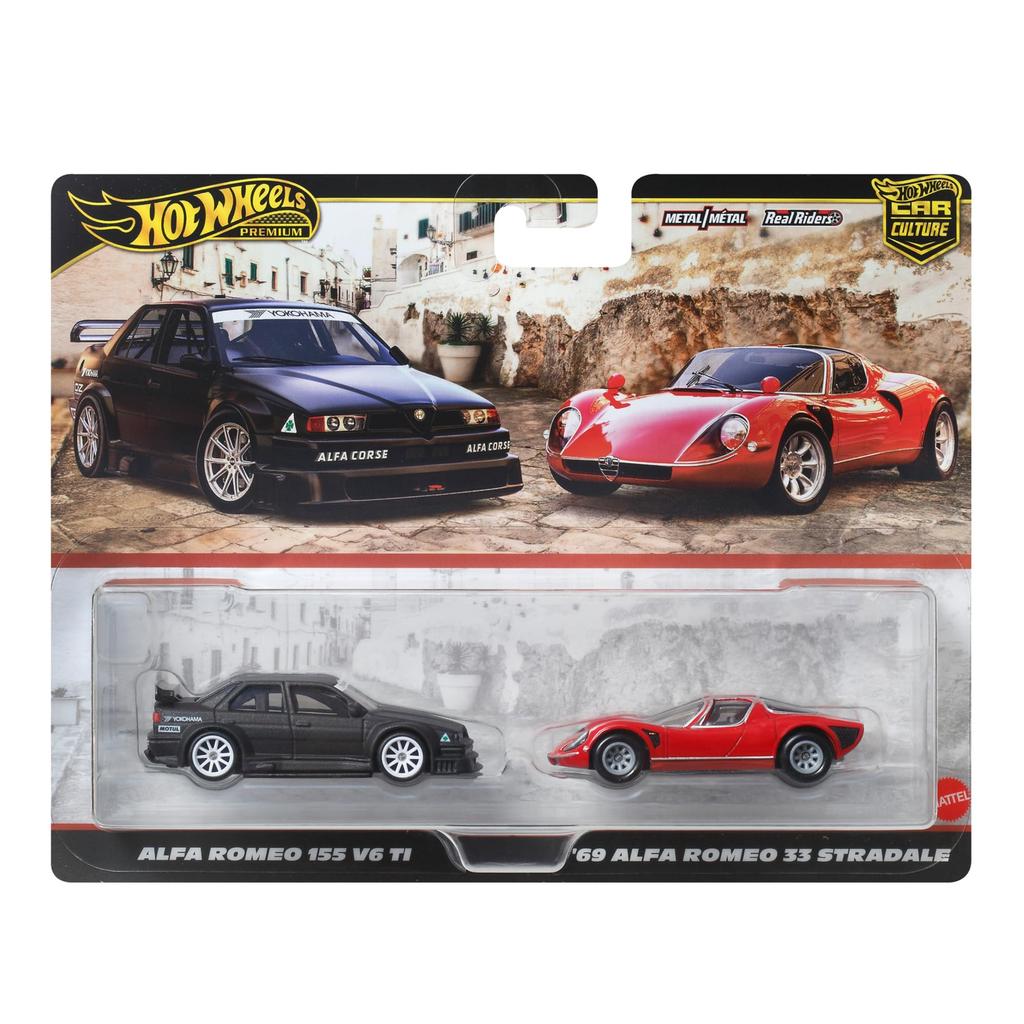 Hot Wheels Premium Alfa Romeo 155 V6 TI Alfa Romeo 33 Stradale Модель автомобиля Возраст JBK95 Набор из 2 штук / '69 Автомобили, 3+, Многоцелевой,