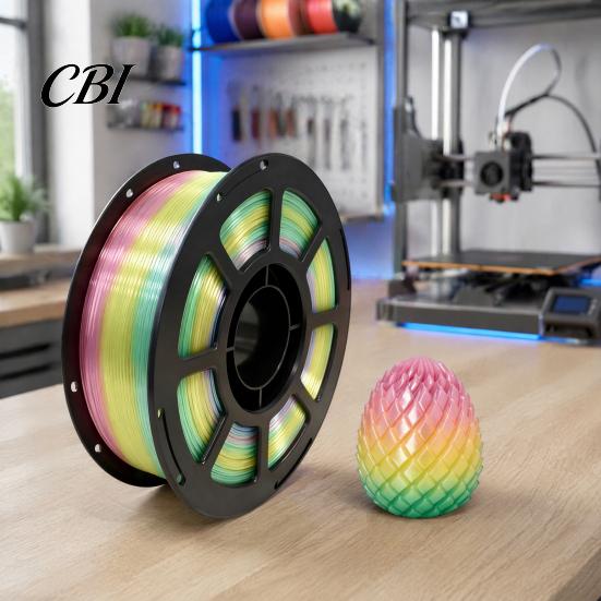 3D Printer Consumables Rainbow Gradient PETG Filament for Printer, 1.75mm 1Kg Spool Roll Candy Color Filament, Multicolor Most Printers