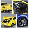 Модель легкосплавного автомобиля Nissan GTR-R34 в масштабе 1/32, светящиеся колеса и звуки двигателя, детская коллекционная гоночная игрушка, развлечение для фанатов гонок