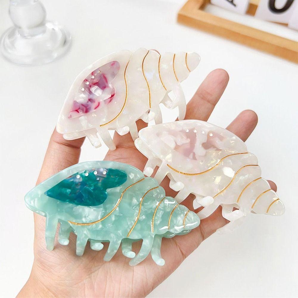 Ponytail Holder Acetate Hair Clip Headwear Hair Grab Fashion Conch Hair Claws  Female