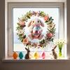Easter Window Clings Cute Bunny Egg Window Stickers for Glass Windows Double Sided Reusable PVC Decals for Spring Party Home Classroom Decoration