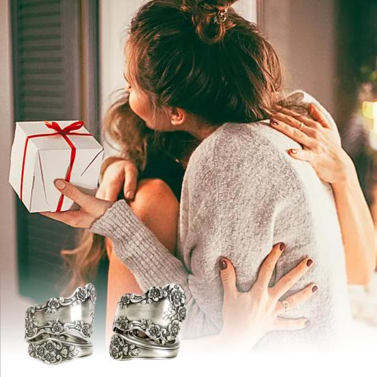 Кольцо для вечеринок с гальваническим покрытием, полированная поверхность, геометрический цветочный узор, неувядающий подарок, регулируемый браслет на палец