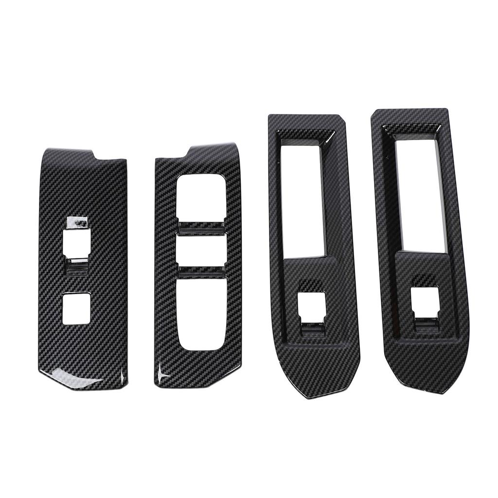 4 шт. Накладки на панель переключателей стеклоподъемников, отделка в стиле карбонового волокна, украшение интерьера, накладки на панель управления стеклоподъемниками для Tacoma 2024