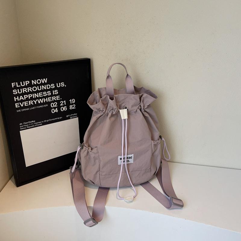 2025 Summer Fashion New Drawstring Backpack Large Capacity Bucket Backpack Sports Backpack Light Women's Travel Bag