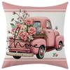 New Flower Series Linen Printed Pillowcase, Car Sofa Waist Pillow Cushion