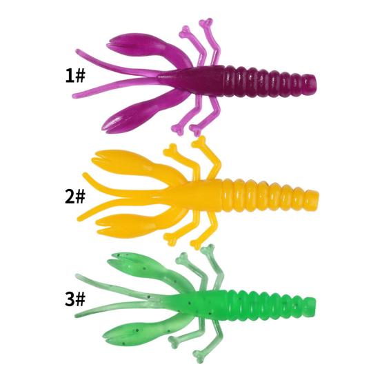 20Pcs/Set 5.2CM/1G Soft Crayfish Lure Realistic Bionic Colorful Lobster Swimbait Artificial Shrimp Bait