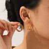 Trendy 18K Gold Irregular Titanium Steel Multi-Layer Earrings for Women