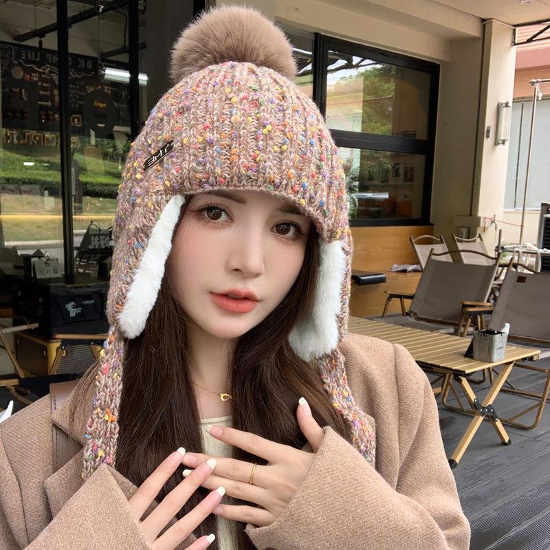 Женская флисовая зимняя шапка со съемными ушками и помпоном - Эластичная затягивающаяся кулиска, Для активного отдыха в холодную погоду