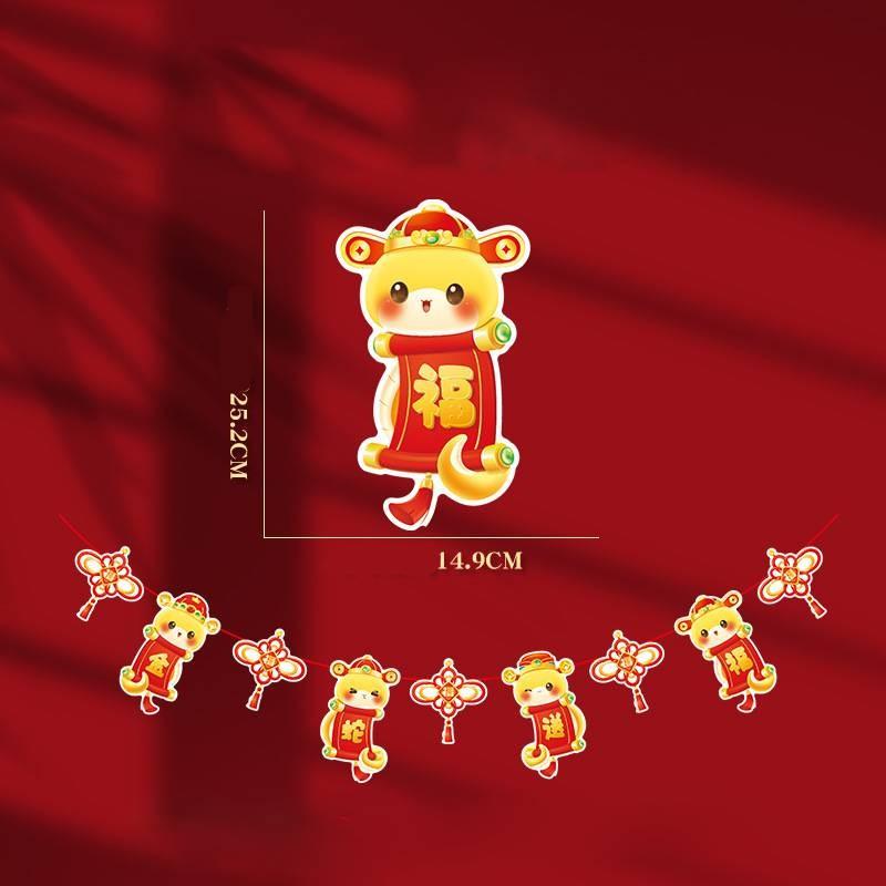 The Of Year Snake Mascot Pull Flag Hanging Decorations Pendant New Year Supplies