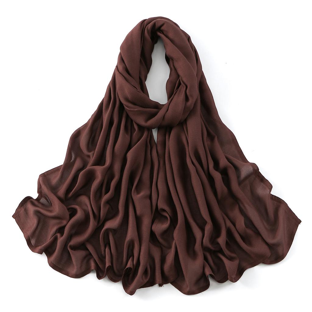 Muslim Modal Hijab Cotton Rayon Scarf for Women Double Stitching Wide Edge Rayon Shawl Islamic Thin Soft Viscose Turban Headband
