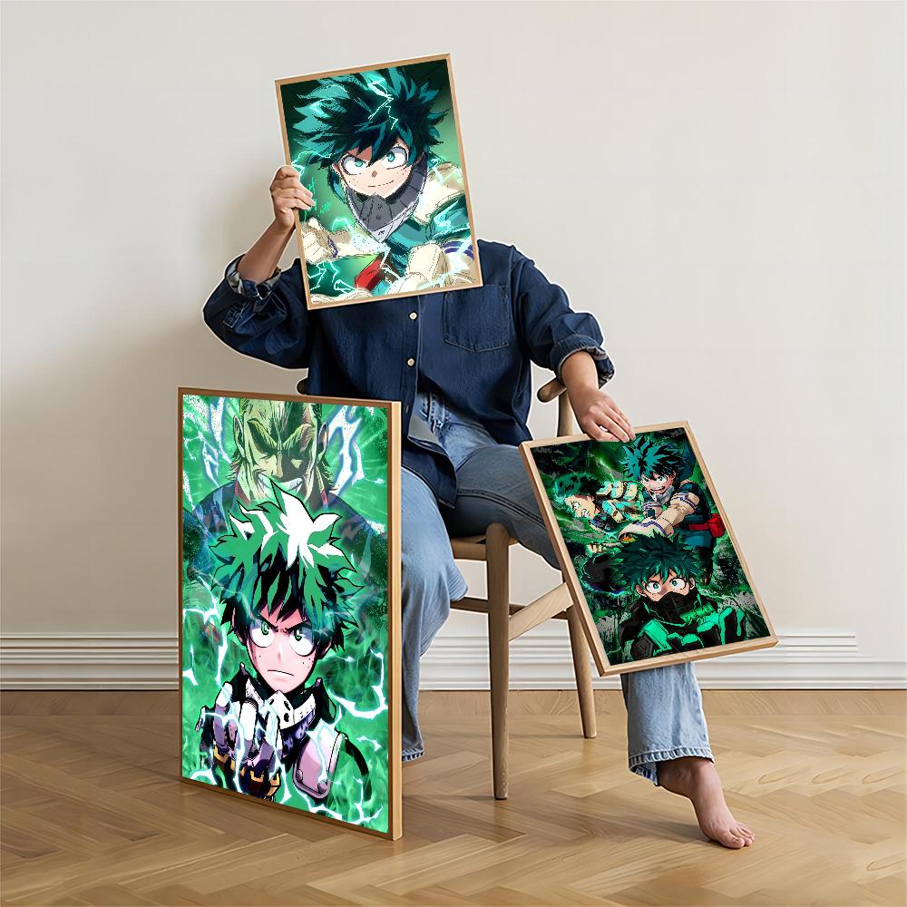 Midoriya Izuku Deku My Hero Academia Классические винтажные постеры Whitepaper Prints Posters Artwork Kawaii Room Decor