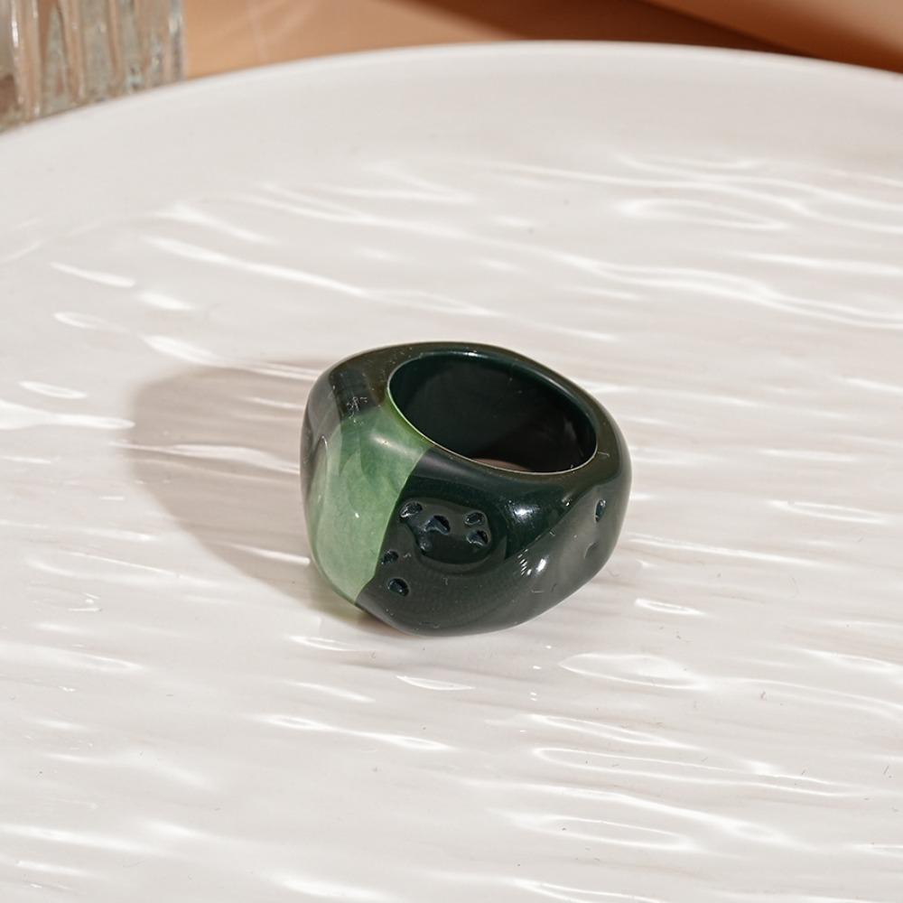 Мелард Цвет Прозрачная Смола Кольцо Шарм Неправильное Кольцо Темперамент Акриловое Геометрическое Кольцо Подарок