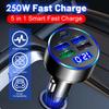 Ultra-Fast 250W Car Charger with 5 Ports, PD & QC3.0 Fast Charging