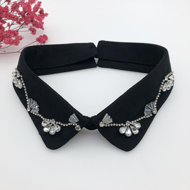 Beading Fake Collar Women Elegant Diamond Detachable Collars for Woman False Shawl Shoulder Wrap Lapel False Collars Woman Tie