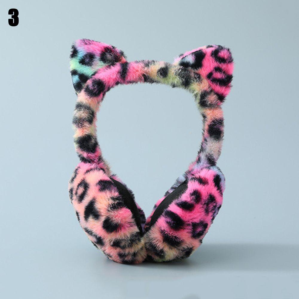 Ladies Girls Leopard Soft Plush Ear Muffs Ear Warmers Earflap Foldable Earmuffs