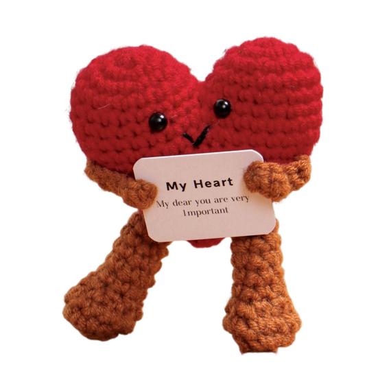 Позитивная кукла-картошка ручной работы с вдохновляющей открыткой, милая вязаная фигурка для эмоциональной поддержки в комнате, декор