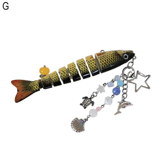Рыболовная приманка Брелок Подвеска Бусины Ракушка Морская звезда Кисточка 8-секционный Брелок для ключей в виде рыбы