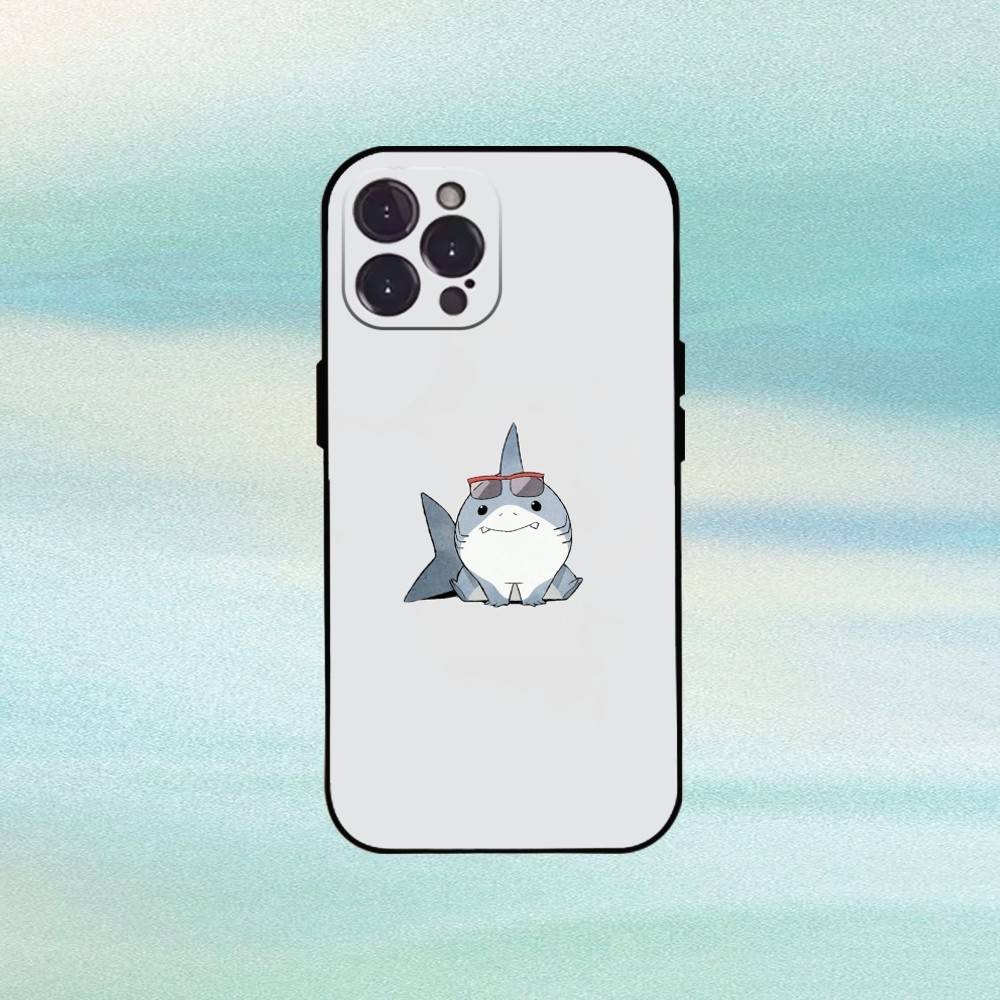 Мультяшный Милый Чехол-Акула Для Телефона iPhone17,16,15,14,13,12Plus,Pro Max,XS,5G Мягкий Силиконовый Черный Чехол