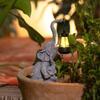 Elephant Solar Lamp Mother Child Elephant Sculpture with Light Waterproof Outdoor Decor Elephant Statue Solar Lights for Garden Lawn Yard