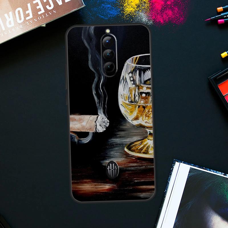 Кейс для сигар и виски для ZTE Nubia Red Magic 9 8 8S Pro Plus RedMagic 6 7 Pro 6S 7S Pro 5S 6R 5G Задняя крышка