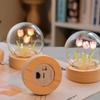 Led Tulip  Glass Ball Night Light Home Bedroom Mini Flowers Lamps Wedding Party Decoration Valentines Day Birthday Gifts