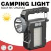 D5 Portable Powerful USB Rechargeable Flashlight Solar LED Light COB Work Light 4 Gear Charge Mobile Phone Solar Camping Lamp