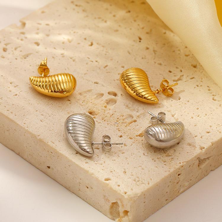 Серьги-капли из нержавеющей стали Hammer Glossy Striped Water Drop, женские трендовые серьги премиум-класса Light Luxury