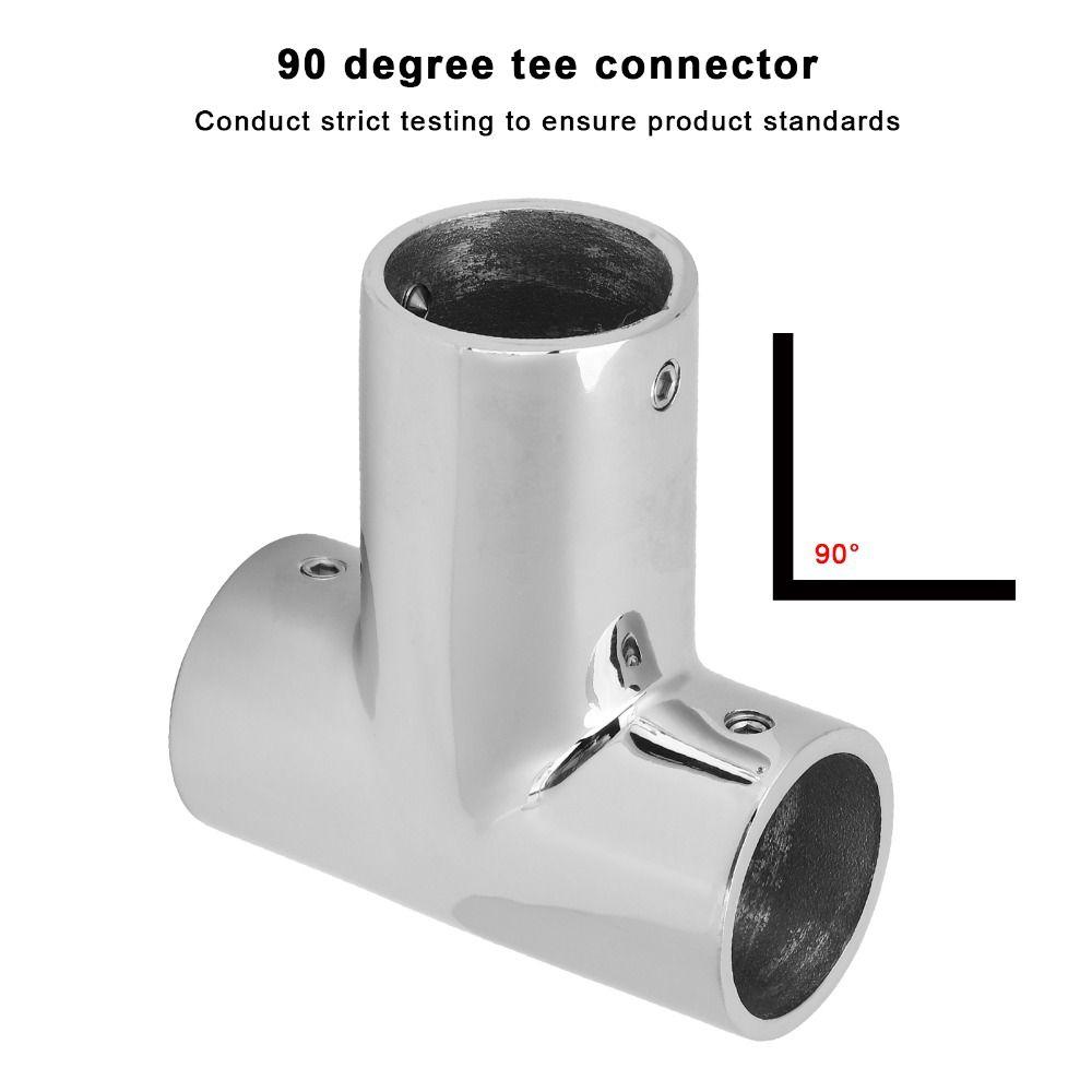 Polished Boat Handrail Tee Marine Pipe Connectors Marine Yacht Boat Deck Railing
