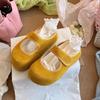 Версия из мягкой кожи~ толстая подошва простое увеличение роста мягкая подошва 2025 весна новинка универсальный круглый носок голова тапочки цвет бокен женские