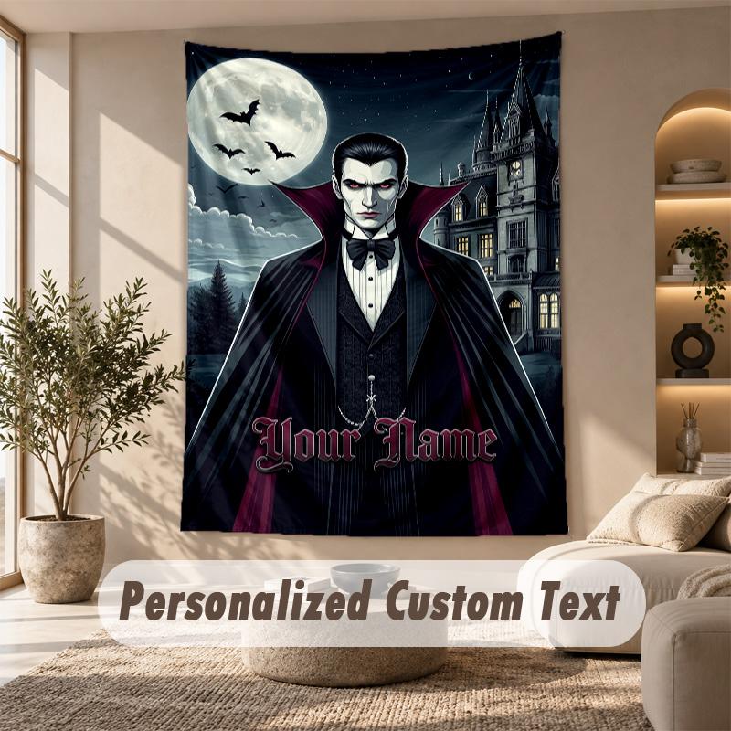 Tapestry Custom Name Text, Wall Hanging Tapestry Home Room DecorDracula