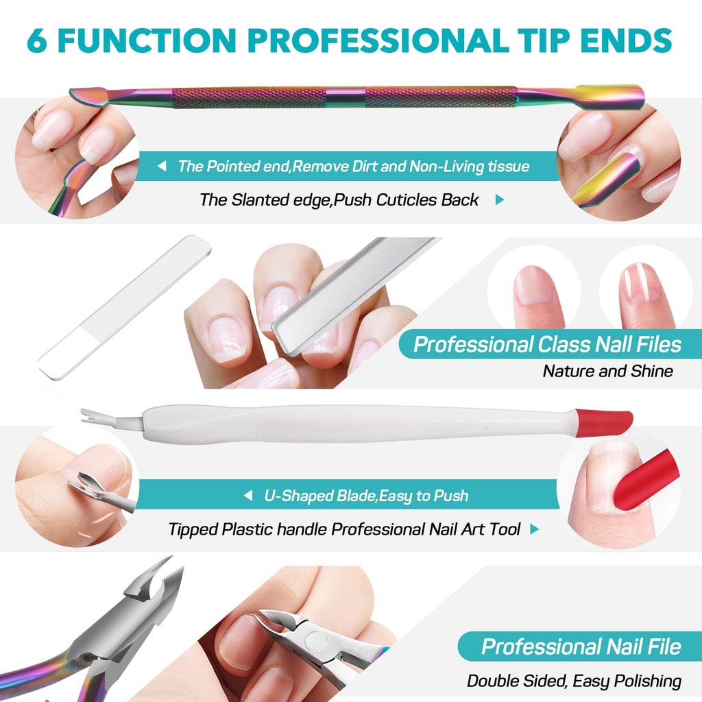 RONAVO Cuticle Professional Stainless Steel Cuticle Scissors for and Includes Cuticle Pusher Trimmer, Manicure, Pedicure, Fingernails,