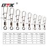 FTK 10PCS Pike Fishing Accessories Connector Pin Bearing Rolling Swivel Stainless Steel Snap Fishhook Lure Swivels Tackle