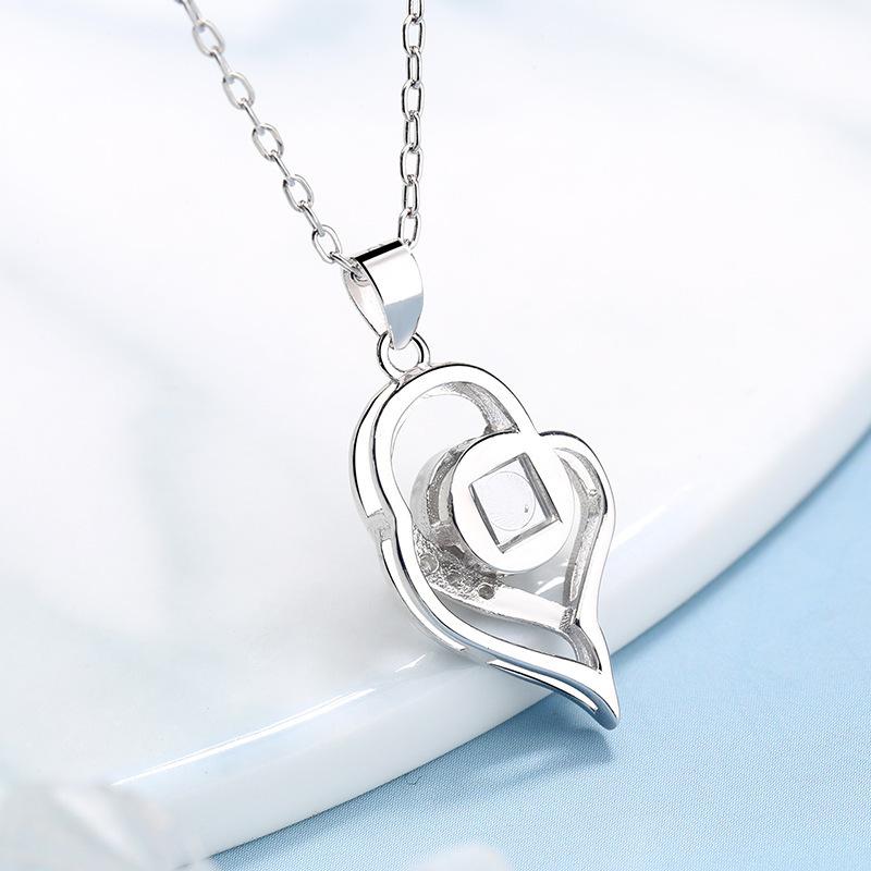 Ожерелье с подвеской в виде проекции любви из стерлингового серебра S925 пробы с надписью «Я люблю тебя» на 100 языках