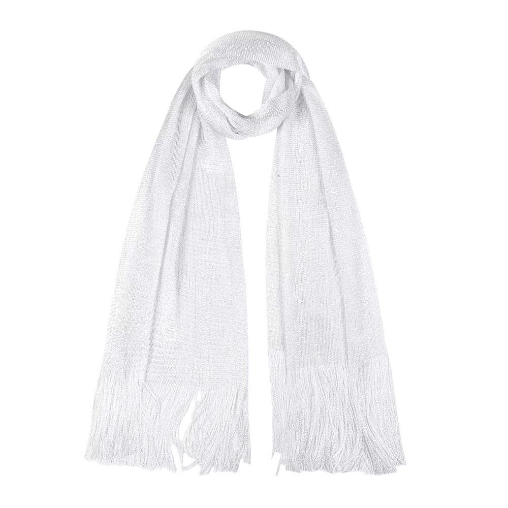 Солнцезащитный кружевной шарф с кисточками из шелка, манишка, защита шеи, яркая ажурная шаль, тонкий модный золотистый серебристый блестящий шарф