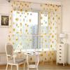 Window Drape Plant Print Roon Decor Durable Sunflower Sheer Curtain for Home