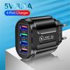 Travel 4 Ports UK EU US Plug Fast Quick Charger Power Supply USB Transformer Adapter