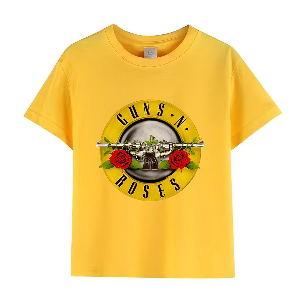 Модная детская футболка с принтом Rock Band Gun N Roses, одежда для девочек, летняя хлопковая футболка с коротким рукавом для мальчиков, детская одежда