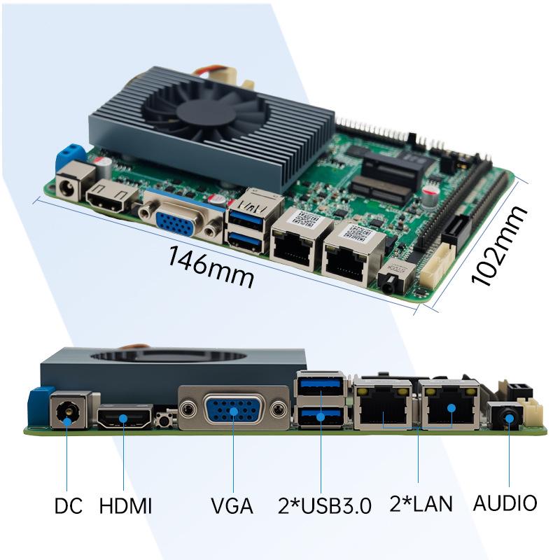 N97 Mini Industrial Control Motherboard: Low-Power All-in-One Computer with Dual Network, 6 Serial Ports, and 3.5-inch Embedded Board.