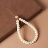 White Bodhi Cat Paw Beaded Phone Wrist Strap Lanyard Charm