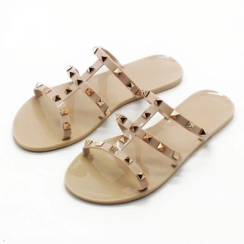 Тапочки Rivet женские летние туфли на открытом воздухе новые туфли Rivet Crystal Shoes Jelly Shoes женские сандалии тапочки на плоской подошве Chanclas Mujer
