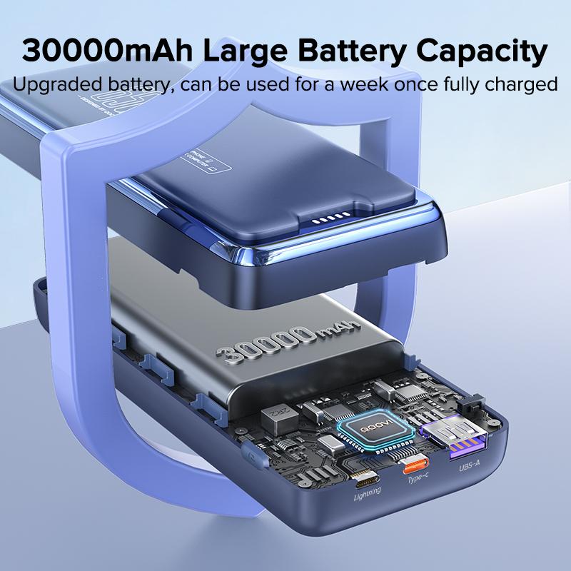 QOOVI Powerbank 30000mAh External Battery Capacity PD 65W Fast Charging Portable Charger Powerbank For Laptop Macbook iPhone Samsung Xiaomi