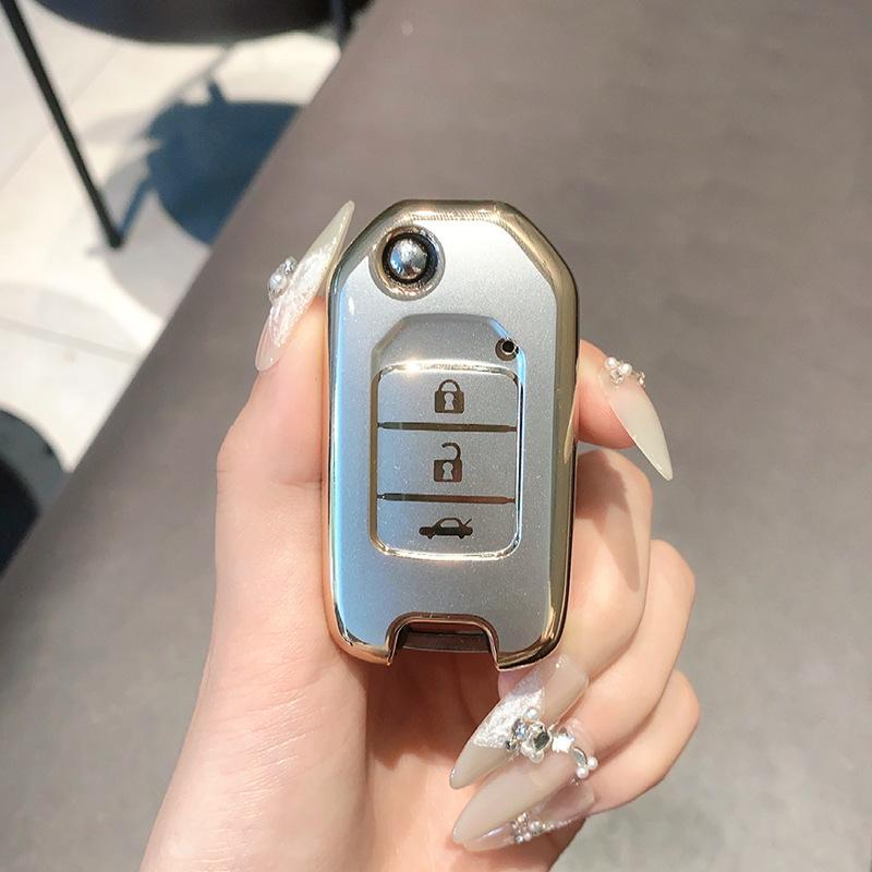 Чехол для ключей для Honda CRV, Accord, Civic, URV, Vezel, Fit и Lingpai с чехлом и пряжкой.