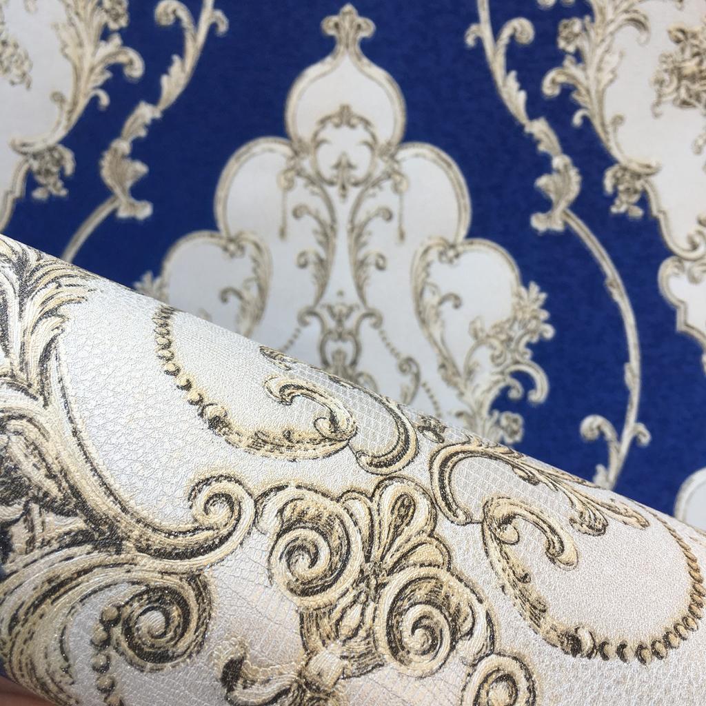 Роскошные Дамасские Виниловые Обои ПВХ Рулон Обоев Белый Черный Синий Красный Водонепроницаемое Настенное Покрытие Гостиная Спальня Украшение Дома