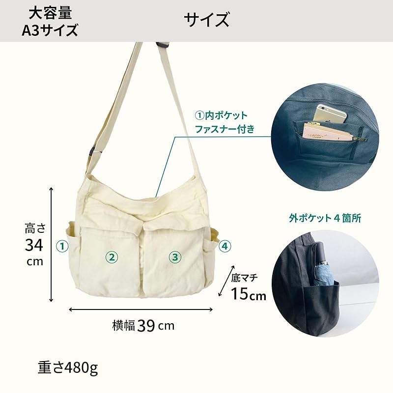 [sun olive] холщовая сумка через плечо Сумка через плечо Сумка-мессенджер Однотонная холщовая сумка через плечо С застежкой-молнией По пути в школу (коричневый)