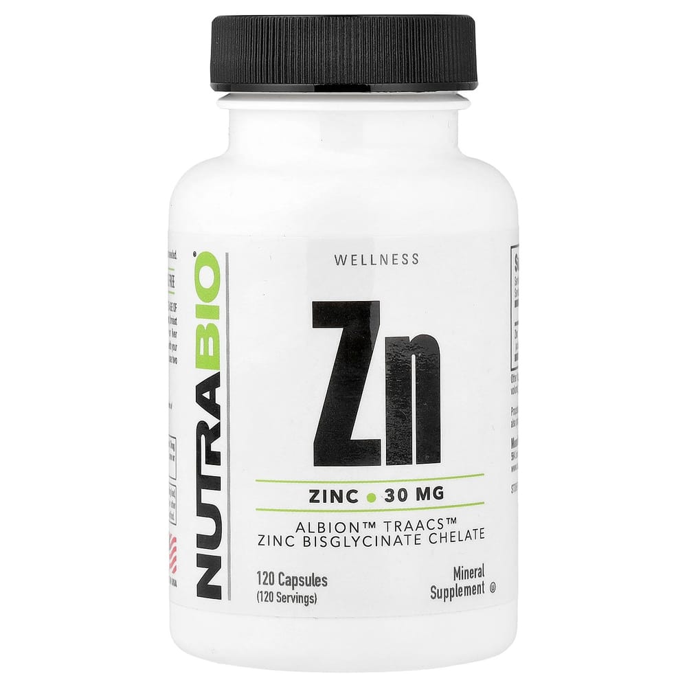 NutraBioLabs Zinc 30mg Capsules, 120 Count