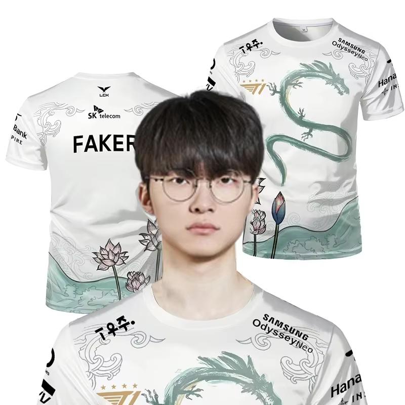 Новая специальная ограниченная серия T1 E-Sports Club Faker League Of Legends Т1 Модная 3D футболка Игровые Спортивные Унисекс Топы Мужская Одежда