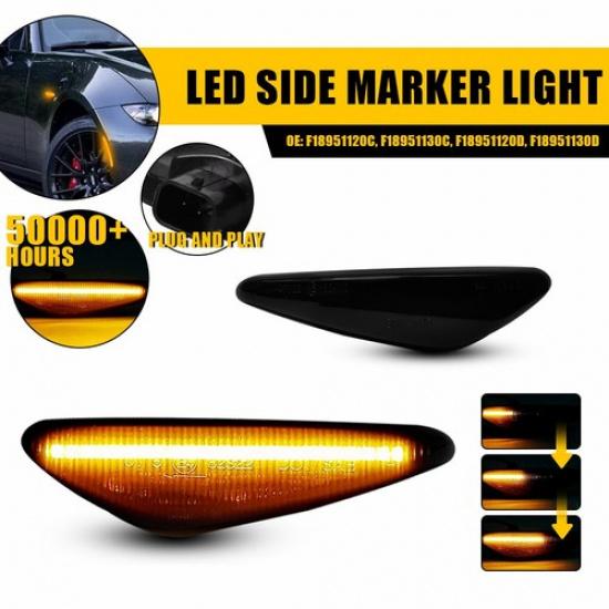 LED 2PCS Dynamic Side Bumper Marker Light Signal For Lamp Mazda 2009-2011 RX-8