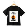 Halloween-Themed ''Happy Halloween''Castle-Printed T-Shirt,Unisex Short-Sleeve Top