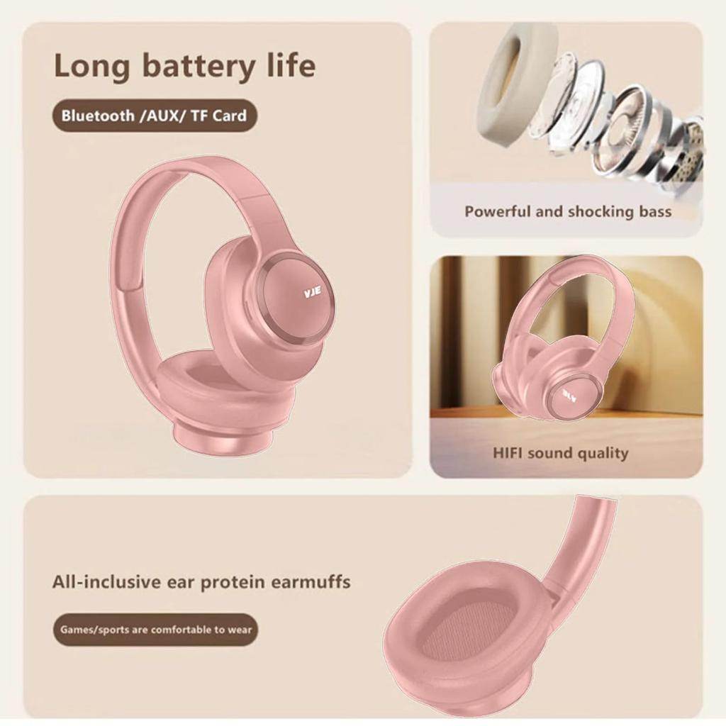 Беспроводные наушники Bluetooth с шумоподавлением, HiFi стереозвуком, длительным временем воспроизведения, складные, встроенным микрофоном, накладные наушники для игр, работы и путешествий